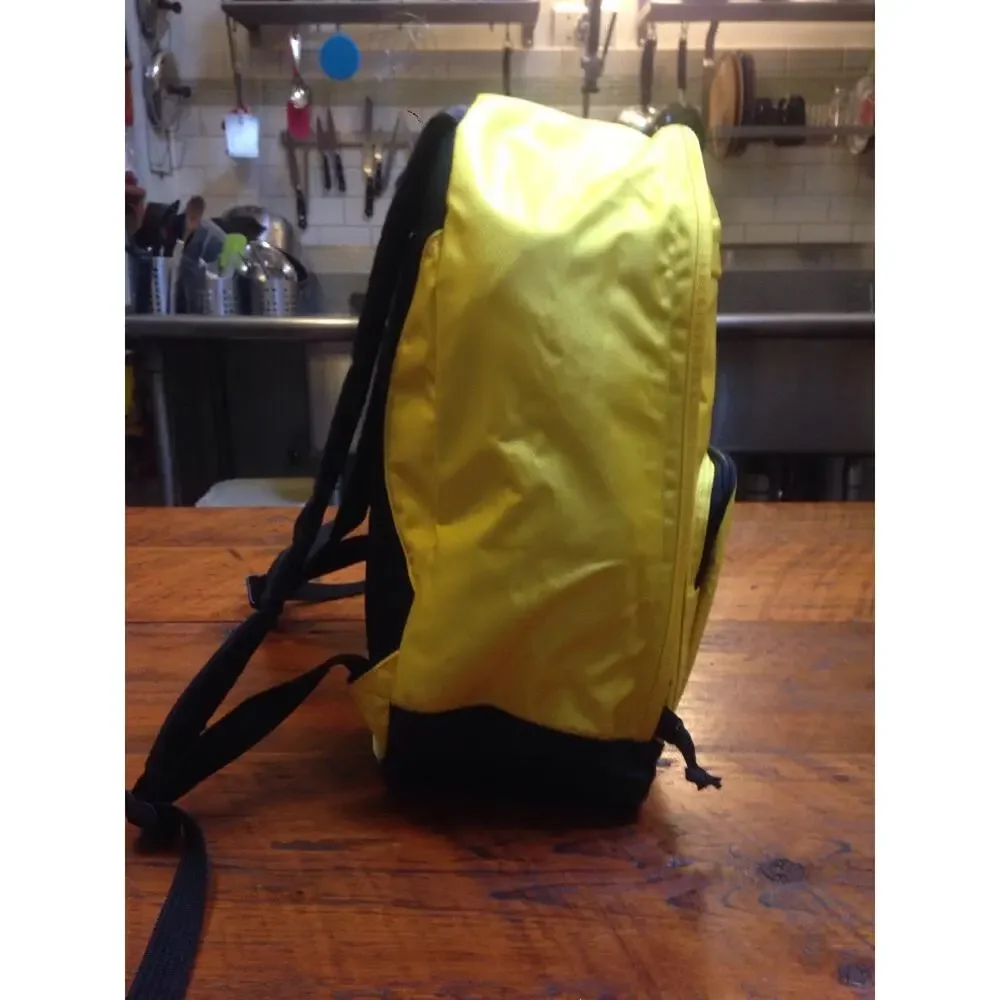 WeSC SWEDEN Conspiracy Skater Yellow Black Travel Carry On Pockets Backpack Bag